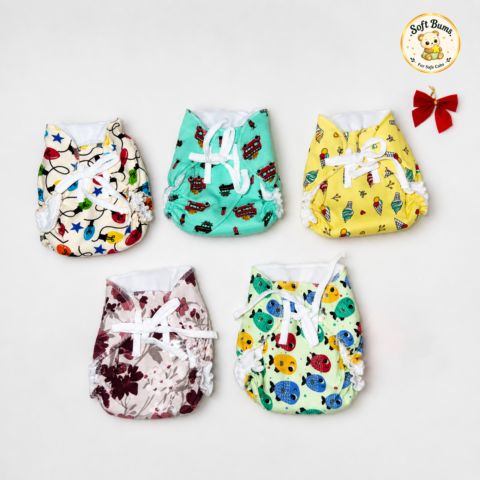 Softbums Value Langot Pack | Padded Shorts | Reusable Cloth Diapers | Babies Potty Training Pants (0-3 Months)
